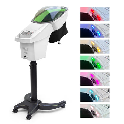 Elitzia Hair Steamer for Black Hair Deep Conditioning Professional Ozone Hair Steamer for Salon Shampoo Bowl Nano Micro Mist Steam for Natural Hair with Hooded ET1408W7C White 7-Color Light