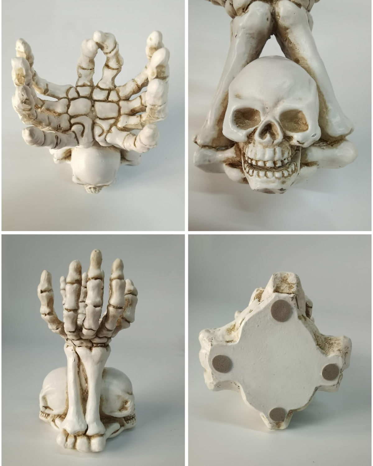 ZASEUCI Gothic Skeleton Hand Candle Holder & Jewelry Organizer Durable Polyresin Display for Taper or Pillar Candles, Dark Art Home Decor
