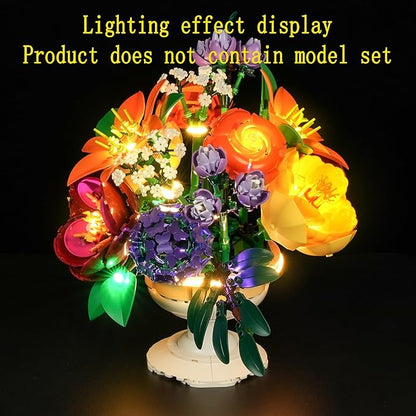 LED Light Kit Compatible with Lego Flower Arrangement Building Blocks Model - Lighting Set for Botanical Collection 10345 (Model Set Not Included)