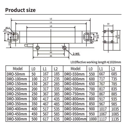 DRO Digital Readout 2 Axis 3 Axis Screen DRO Readout Display Linear Scale for Bridgeport/Knee Mill Milling Machine Lathe Machine Tools (SDS-3MS)