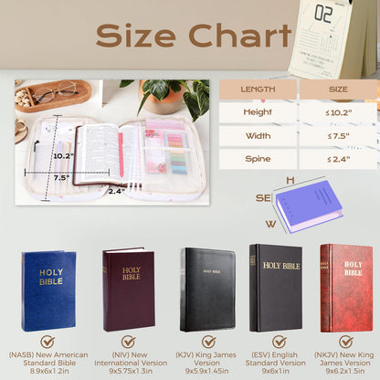XKDOUS Bible Cover for Women Quilted Bible Bag Church Book Carrying Case with Letter A, Handle, Study Supplies Organizer Portable Church Book Carrier Christian Gifts for Mom, Lady