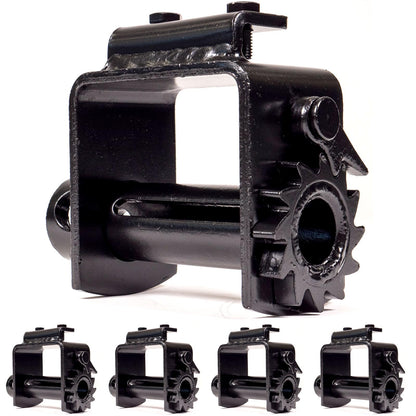 US Cargo Control Standard Portable Winch for Flatbed Trailer (5-Pack), 4 Inch Winch Holds Up 20 Feet of 4 Inch Webbing, Bolt-On Winch with 2 Set Screws for Bottom Mount, 5,500 LBS Working Load Limit
