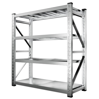 Kobito 68.9W'' Storage Shelves 4 Tier Stainless Steel Shelf Utility Rack Shelf 2200LBS Adjustable Shelf Storage Rack for Garage Supermarket, Warehouse,Industrial,Basement,68.9" Wx70.87''Hx23.7''D