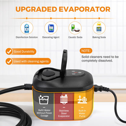 BEAMNOVA 1.5L Yellow Steam Cleaner Electric Household Steamer with Roller + BEAMNOVA Steam Cleaner for Car Detailing 1.2L (41oz) Water Tank