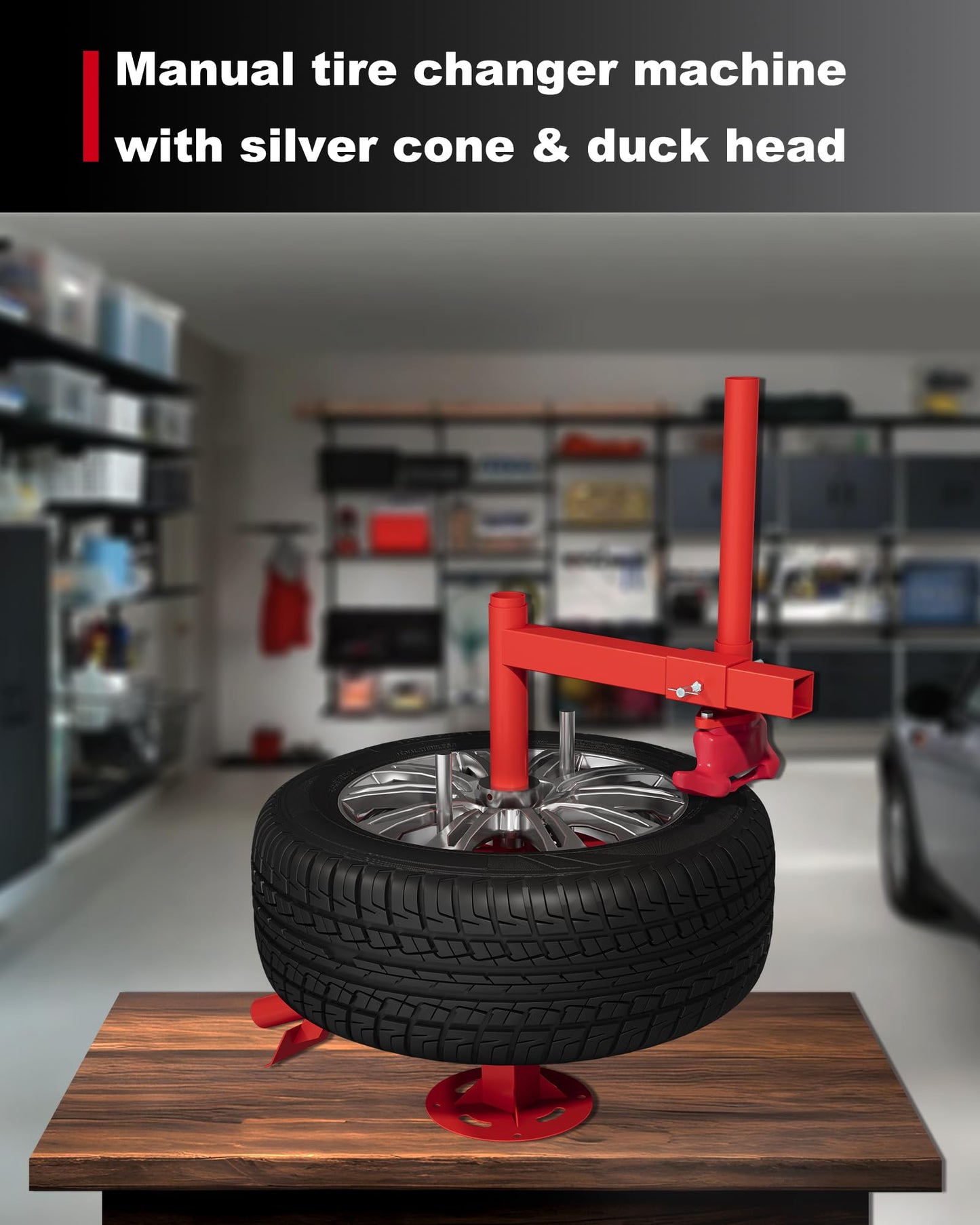 Krysolad Portable Tire Changer with Duck Head, 12''-21'' Tire Change, Manual Tire Changer Machine Fit for Cars, Trailer, ATV, Truck, SUV