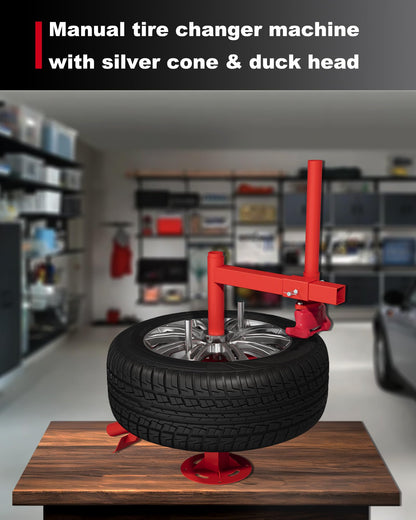 Krysolad Portable Tire Changer with Duck Head, 12''-21'' Tire Change, Manual Tire Changer Machine Fit for Cars, Trailer, ATV, Truck, SUV