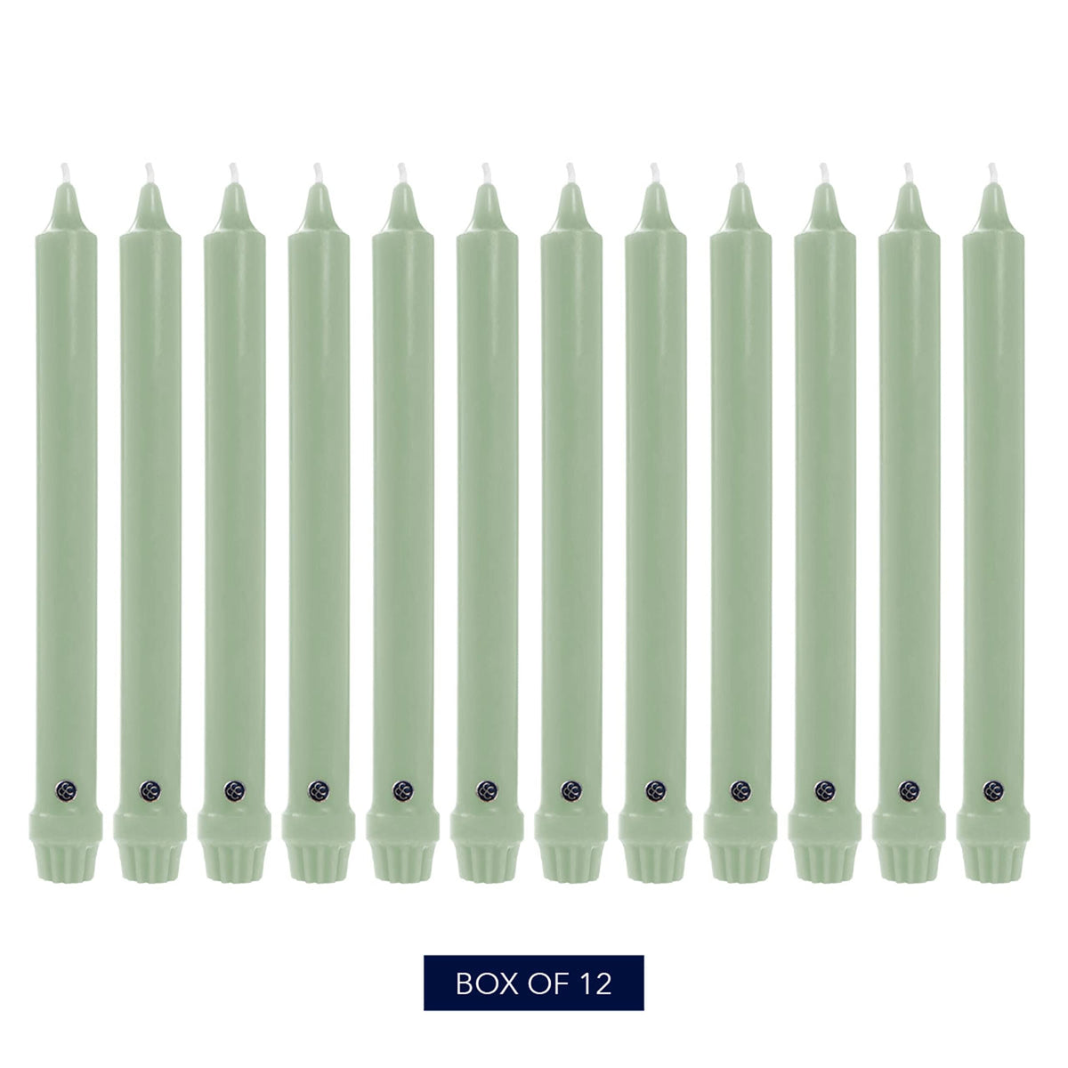 Colonial Candle Unscented Taper Candle, Classic Collection, Colonial Classic Green, 12 In, Pack of 12 - Up to 10 Hours Burn