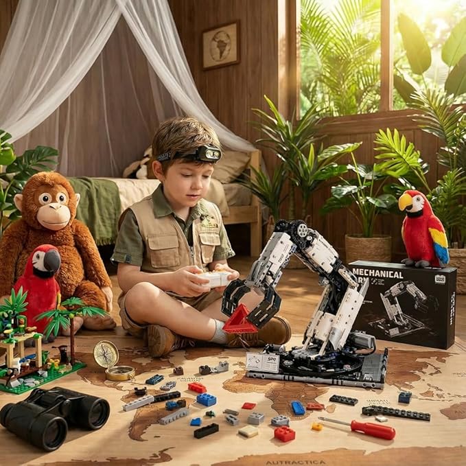 STEM Educational Remote Control Robotic Arm Building Kit Programmable APP Control Robot Toy 8-Directional Movement Engineering Building Set for Kids 8-14 &amp Adult Tech Enthusiasts