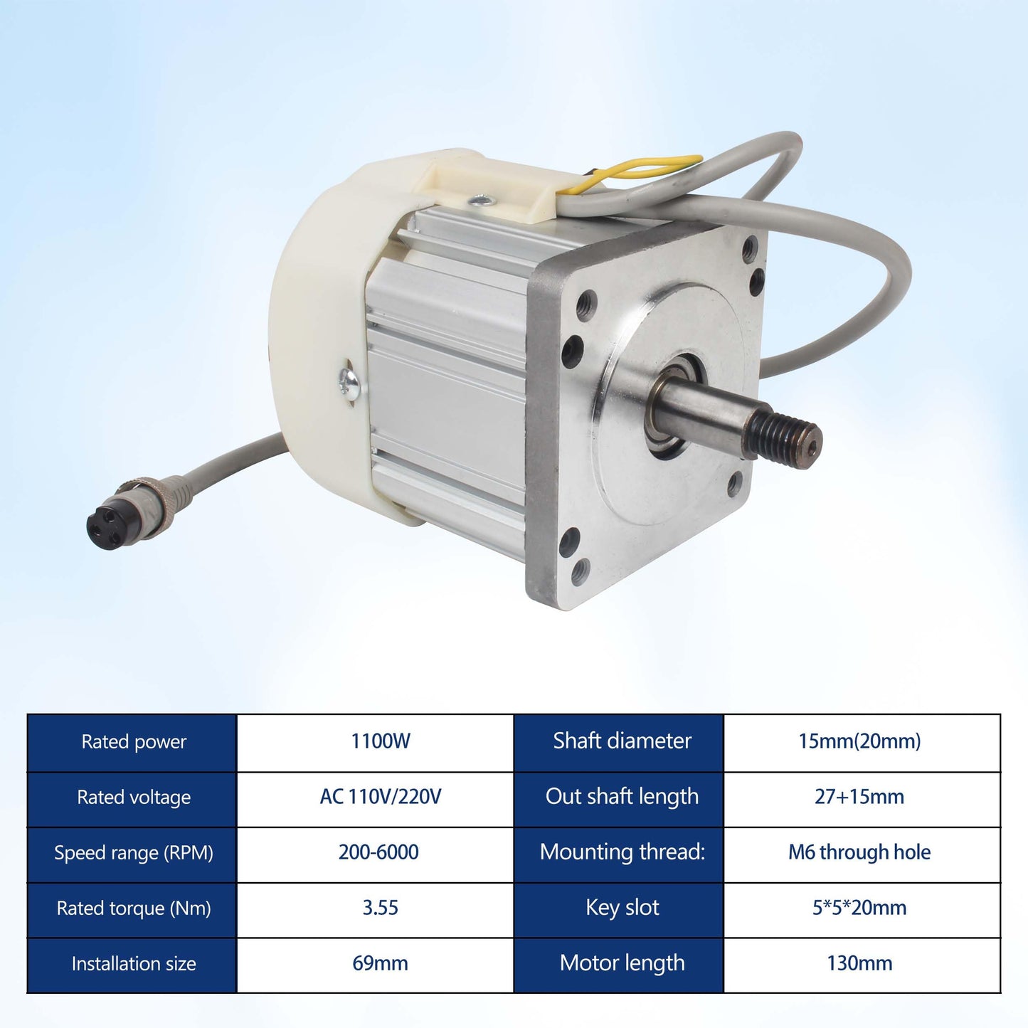 RATTMMOTOR 1100W Permanent Magnet DC Brushless Servo Motor 200-6000RPM 3.55N.m+Servo Motor Speed Controller for Woodworking Machine/Lathe/Drilling and Tapping Machine/Reducer/Belt Sander (110V)