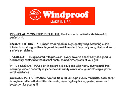 Windproof Covers 18 inch Heavy Duty Premium Grill Cover to fit XO Sink Built-in