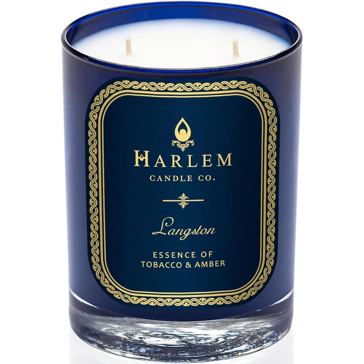 HARLEM CANDLE CO. Langston - Luxury Scented Soy Candle, 11 oz - 80-Hour Burn Time | Jasmine, Sandalwood, Nutmeg, Clove, Vanilla, Leather | Scented Candles for Home