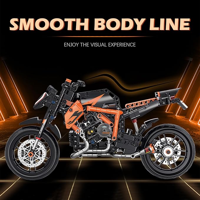 HIGH GODO Technic Motorcycle Building Set 1:8 MOC Motorcycle Model Kit for Adults Build and Display Ideas Cool Toys Gift for Teens Adults 14+ (579PCS)