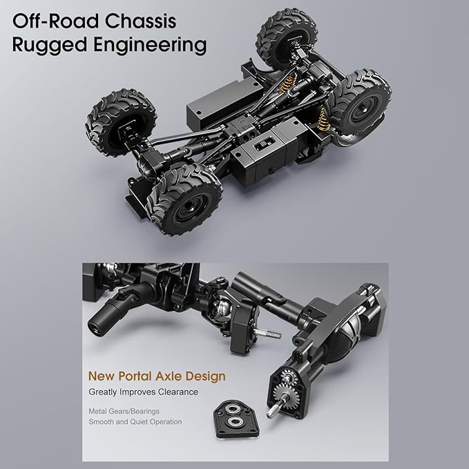 RC Truck 1/18 RC Semi-Trucks MN-333 Unimog Off-Road Rock Crawler 4WD Remove Control Truck RTR Transport Car Alloy Model for Modification Enthusiasts Gifts (Silver)