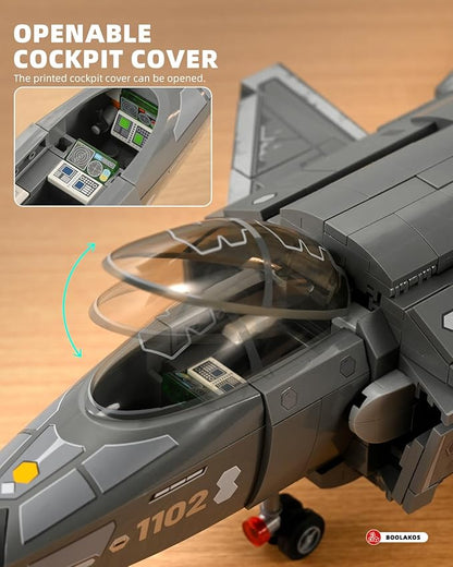 J-20 Fighter Jet Building Block Set for Adult Military Air Force Aircraft Building as Gift Giving (1106 Pieces)