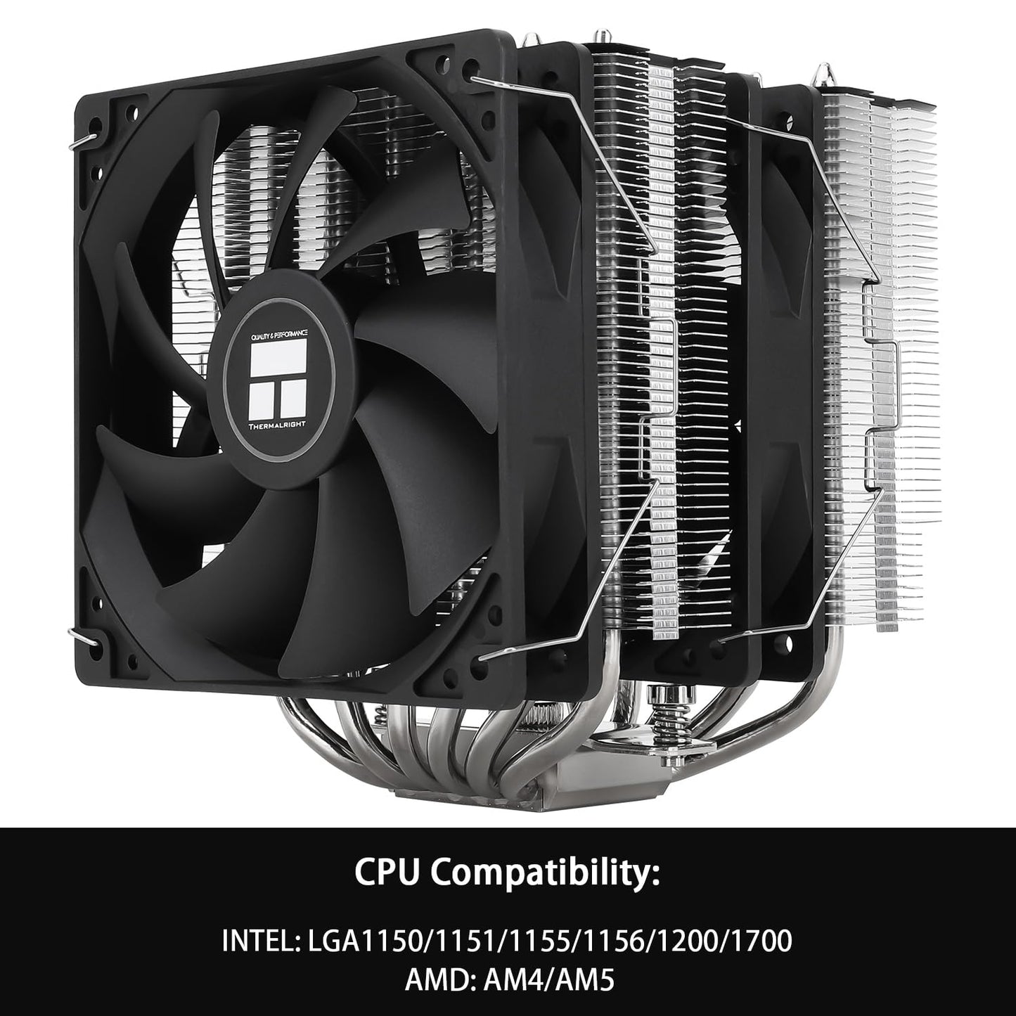Thermalright Peerless Assassin 120 SE CPU Cooler, 6 Heat Pipes AGHP Technology, Dual 120mm PWM Fans, 1550RPM Speed, for AMD:AM4 AM5/Intel LGA 1700/1150/1151/1200/1851,PC Cooler