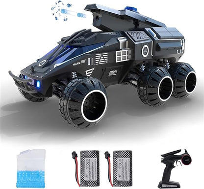 Remote Control Car 6-Wheel Drive 2.4GHz 1:12 RC Truck Toy Off Road with Headlights Turn Signal Lights and 2 Rechargeable Batteries Gifts for Kids Adults Age 8+ (Black)