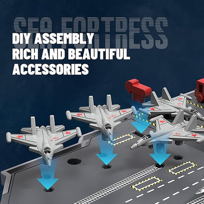 40CM S19 Hobby RC Boat for 14y+ Beginners Remote Controlled Warship Aircraft Carrier 4WD 2.4G Battleship 10km/h On Water Lakes Pools
