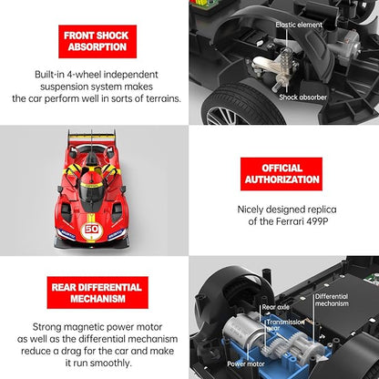 RASTAR RC Cars 1/14 Ferrari 499P Le Mans Hypercar Remote Control Sports Car Ferrari RC Drift Cars for Adults Ferrari Toy Car for Kids 2.4G