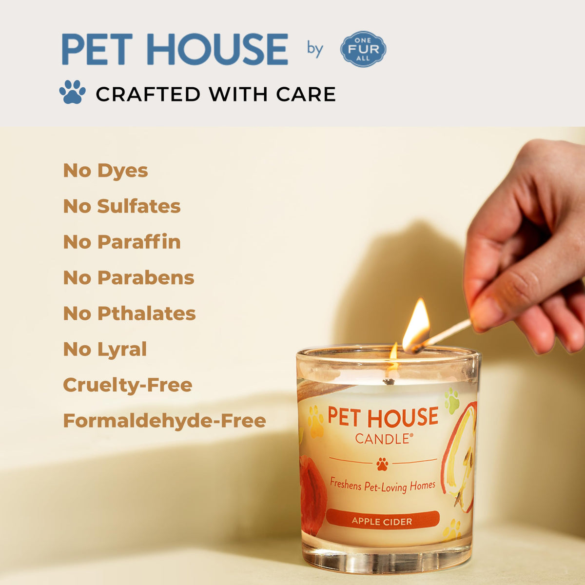 Pet House Candles, Clean Long-Burning, Scented Pet Friendly Candles, Plant-Based, 60 Hour Burn Time - Ocean Driftwood, 9 oz