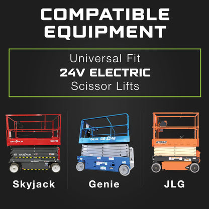 FORM 24 Volt Battery Charger for Genie Skyjack, JLG Scissor Lift, Forklift, Electric Pallet Jack, Floor Scrubber - 24V 25A (Ring Terminals)
