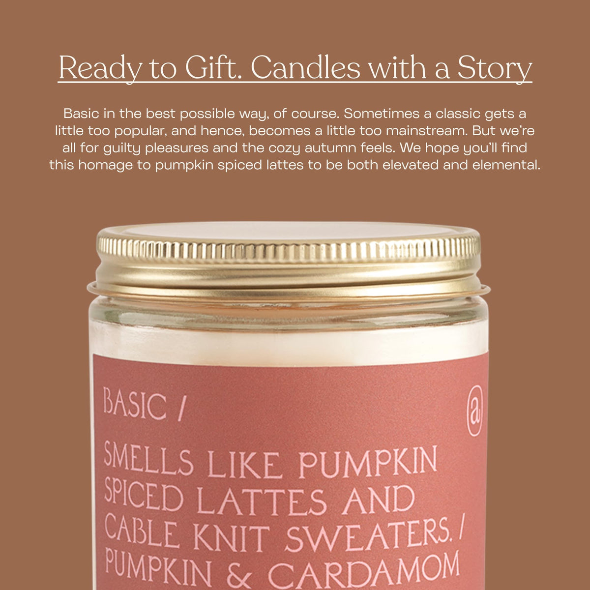 Anecdote Candles ‘Basic' Coconut Soy Wax Candle Jar | Premium Hand Poured & Long Burning | Pumpkin & Cardamom Scent | Phthalate-Free | for Home, Office, Gift - 7.8 Oz