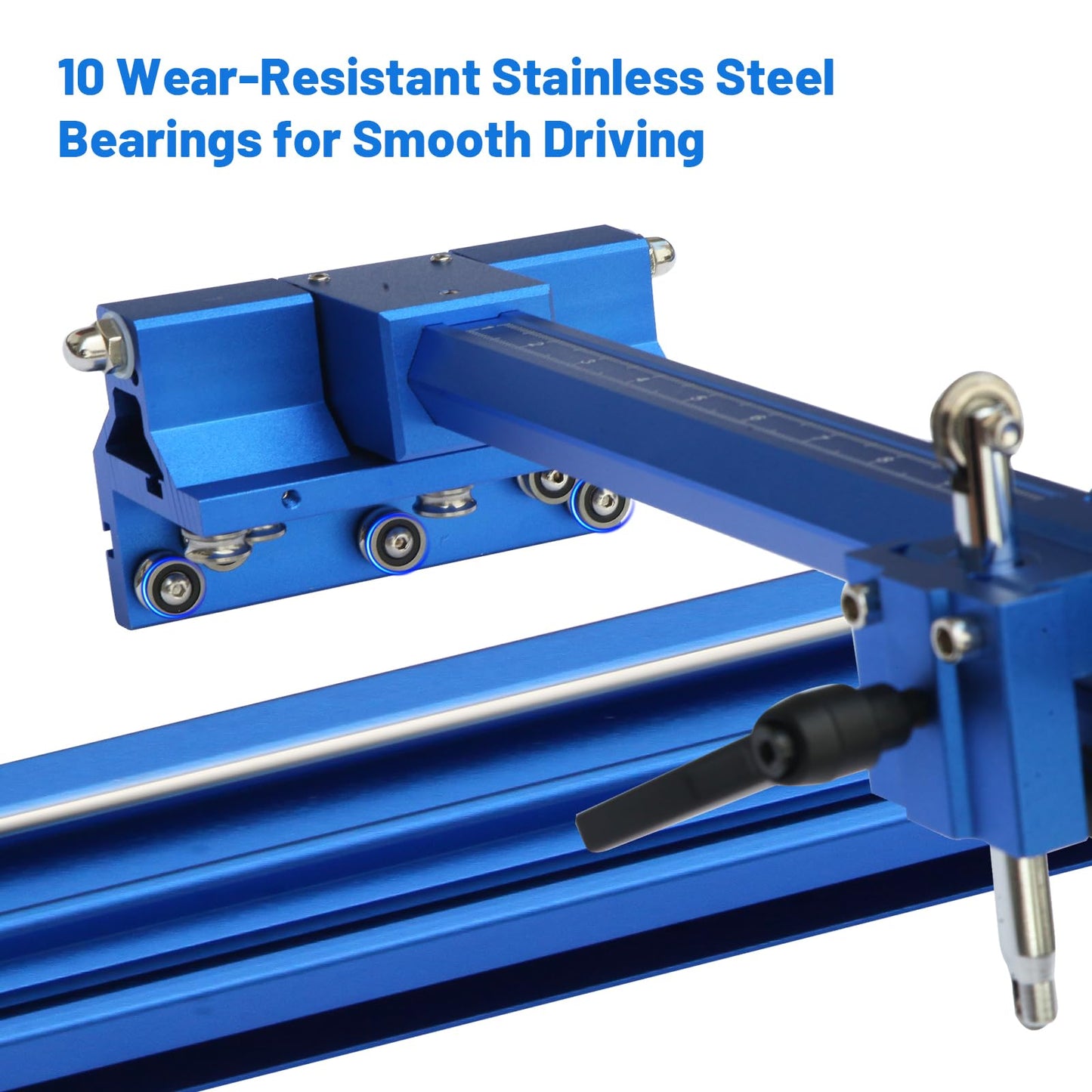 Blue Manual T-Shape Tile & Glass Cutter – 110" (2.8m) Rail, 35.4" Max Cut Width | 3 Blade Heads, Portable Design for DIY & Home Renovation