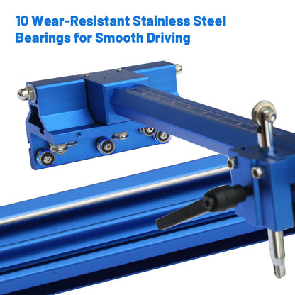 Blue Manual T-Shape Tile & Glass Cutter – 110" (2.8m) Rail, 35.4" Max Cut Width | 3 Blade Heads, Portable Design for DIY & Home Renovation