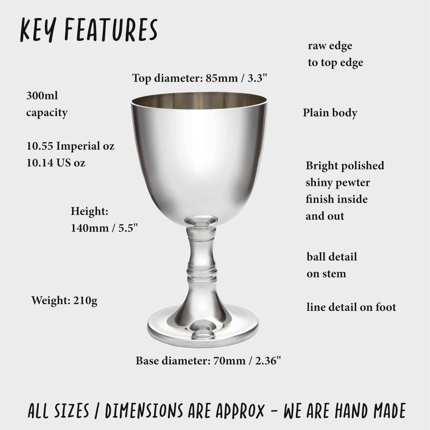 Wentworth Pewter - White Wine Pewter Goblet (White Wine Goblet)