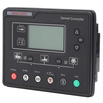 Oumefar Genset Controller Module, DGS6120UC LCD Display Generator Automatic Controller Generator Set Parameters Monitoring Control Panel Automatic Engine Control Module for HGM6120UC