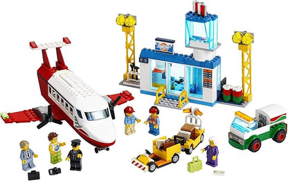 LEGO City Central Airport 60261 Building Toy with Passenger Charter Plane Airport Building Fuel Tanker Baggage Truck Cargo and 6 Minifigures Great Gift for Kids (286 Pieces)
