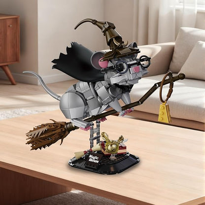 Harry Mouse Animal Building Set MOC Creative Magic Mouse Model Kit Collectible Home Office Decor Toy Gift for Teens Adults 14+ (676PCS)