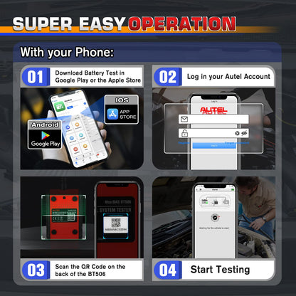 Autel MaxiBAS BT506 Battery Tester, 6V 12V 100-2000 CCA Auto Battery Test Tool, Cranking Charging Electrical System Analyzer, Top Accuracy Adaptive Conductance, in & Out-of-Vehicle Test for All Cars