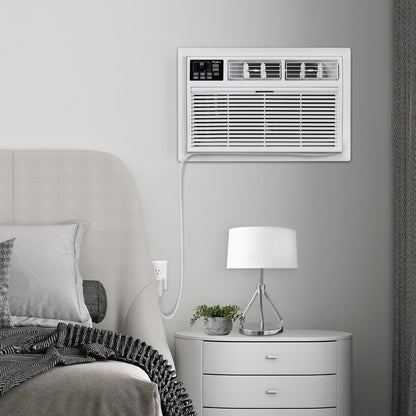 Whirlpool 12,000 BTU 230V Through-the-Wall Air Conditioner with Supplemental Heat, Dehumidifier and Remote, Wall AC Unit for Apartment, Living Room and Medium Rooms up to 550 Square Feet in White