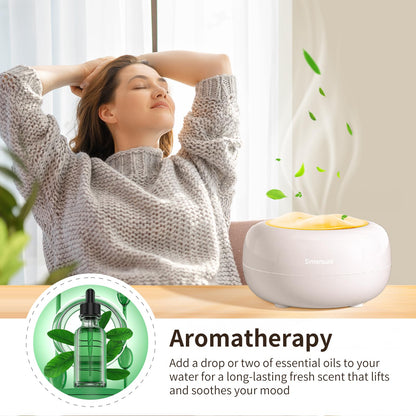 Essential Oil Diffuser, Quiet Humidifier for Bedroom, Timer and Auto-Off, 7 LED Colors Ultrasonic Aromatherapy Mist Diffusers for Large Room Office (Milky White)