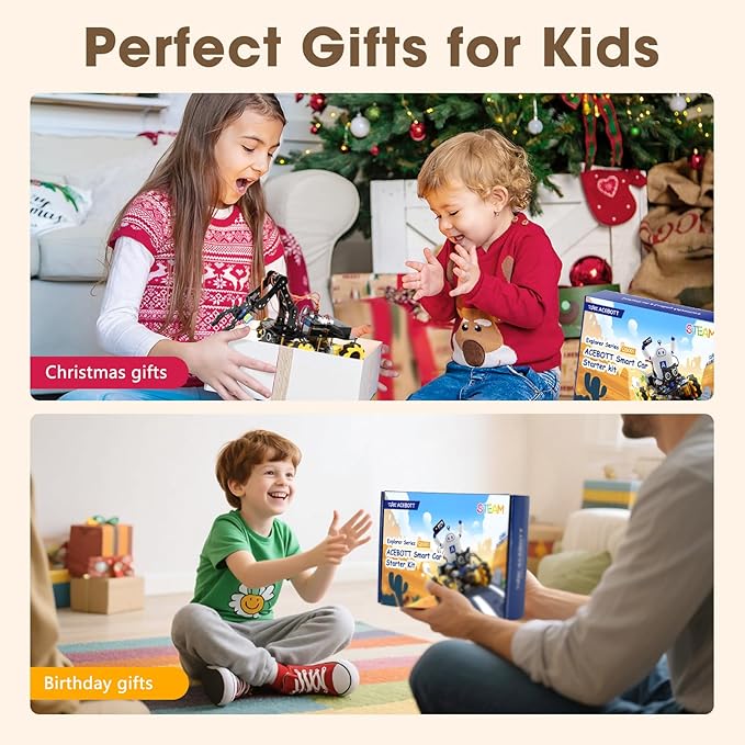 Robotics for Kids Ages 8-12 ACEBOTT Smart Robot Arm Car Kit with 5DOF STEM Toys for Boys Age 8-12 12-16+ ESP32 Arduino/Python/Blockly Coding App &amp Remote Control STEM DIY Gift for Teens &amp