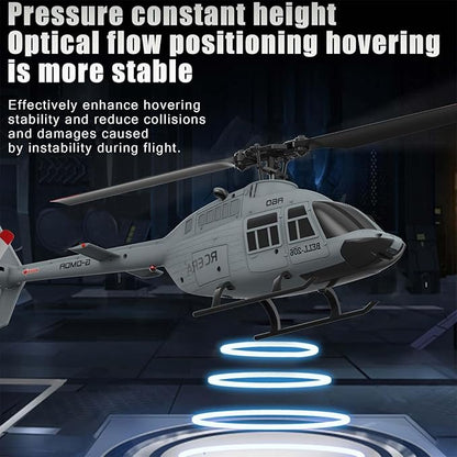 RC ERA A60 Helicopter - Remote Control Helicopters for Adult 1/42 Sacle 2.4G 4CH Gyro Stabilized Aircraft with Altitude Hold &amp Optical Flow3D Stunt Drone (Gray)