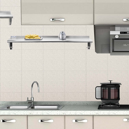 Hally Stainless Steel Shelf 12 x 72 Inches 345 lb, NSF Commercial Wall Mount Floating Shelving for Restaurant, Kitchen, Home and Hotel