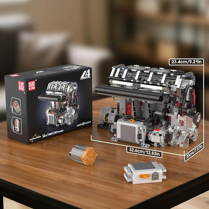 Mould King 10087 L4 Engine Model Building Blocks Kit for Adults Build Your Own Cars Engine That Works DIY STEM Toy for 14+ Teens(1897 Pcs)