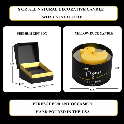 Duck Shaped Candle – Natural Soy & Beeswax Blend, Lavender Essential Oil | Handcrafted Duck Candle for Jeep Duck Lovers, Animal Fans, or Kids | Clean Burn, Gift Box, Made in USA