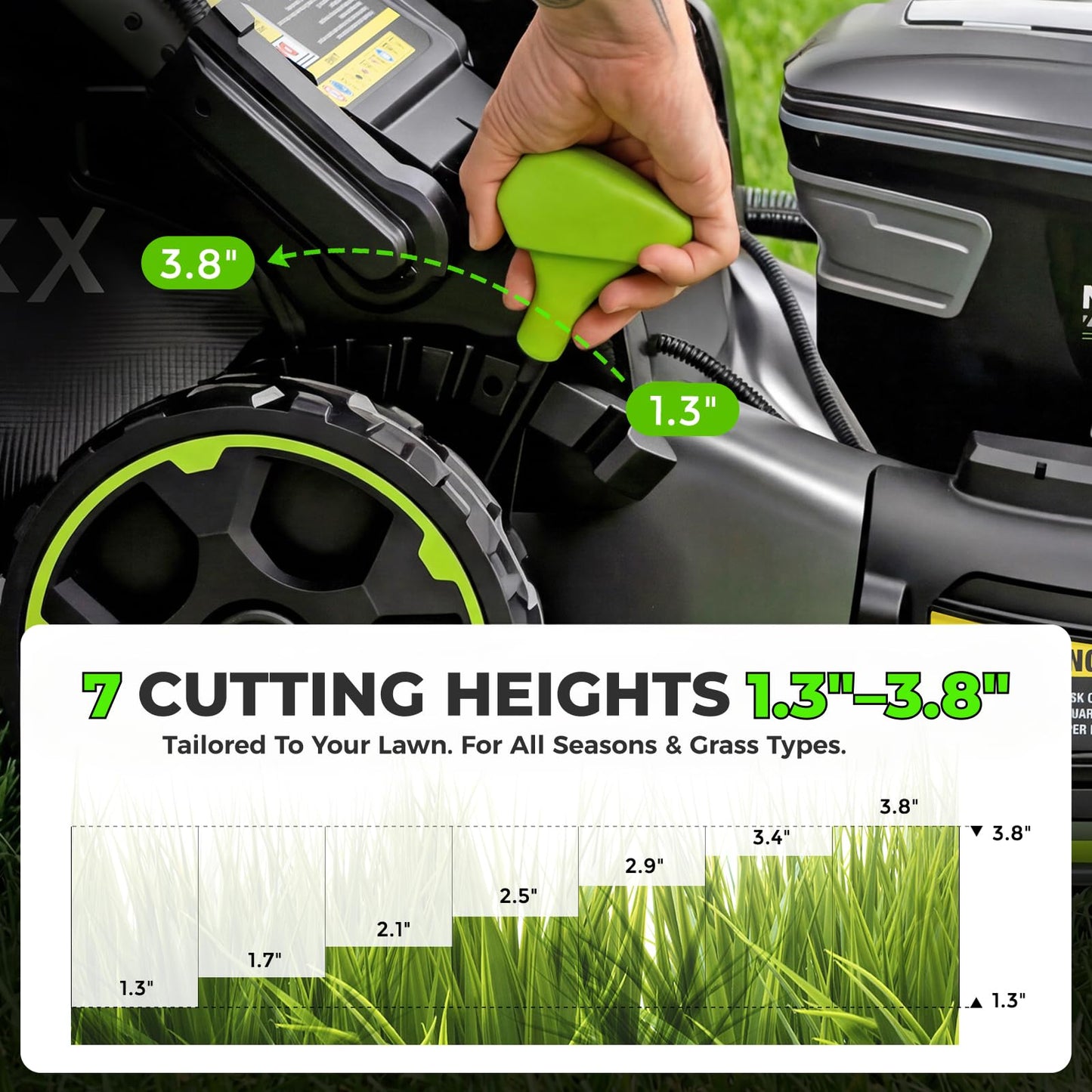 NovorikX 60V 5Ah Self-Propelled Electric Cordless Lawn Mower with 5.0Ah Battery 21-Inch, Brushless Mower for Large Yards, LED Headlight, Rapid Charger 3-in-1 Versatility Obsidian Series