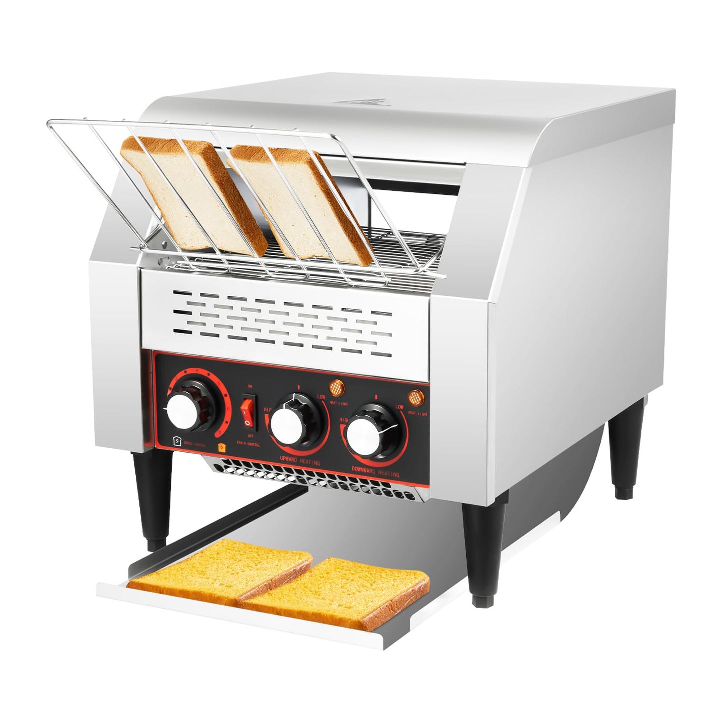 300 Slices/Hour Commercial Conveyor Toaster, 2200W Electric Restaurant Toaster for Toast Bun Bagel Bread, Heavy Duty Stainless Steel Industrial Toaster Oven for Café, Buffet, Bakery