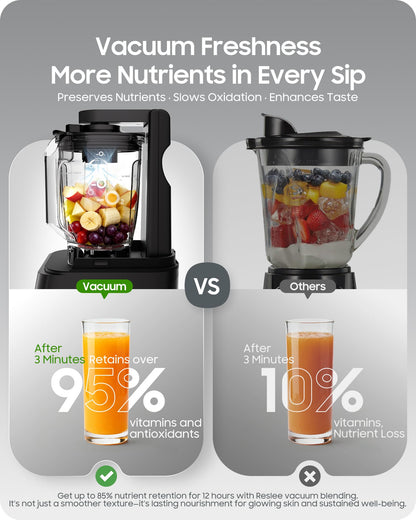 Professional Commercial Vacuum Blender with Quiet Shield, 2026 Upgraded 40000 RPM, 3000W/4HP Peak Power, 56oz Eastman Tritan Cup for Milkshake, Smoothie, Nut Milk, Hot Soup, Self-Clean, 5-YearWarranty