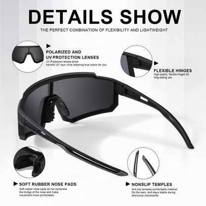 TURBOPEP Polarized Sports Sunglasses for Men and Women,Fishing Cycling Mountain Bike Baseball Sunglasses with UV Protection