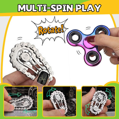 5 PCS Fidget Toys Set for Adults, Fidget Slider, Fidget Cube, Spinner Toy, Keyboard Clicker Toy, Fidget Pad, Cool Gadgets Office Desk Toy for Men Teen Gift
