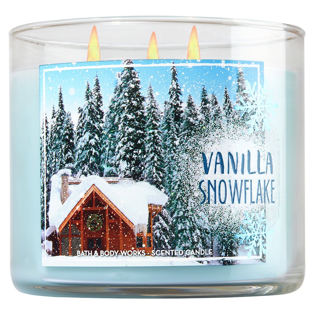 Bath and Body Works White Barn 3 Wick Candle 2016 Winter Edition Vanilla Snowflake