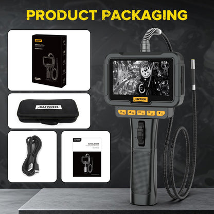 AUTOOL SVB208 Articulating Video Borescope, Endoscope Camera with Light,6.25mm Ultra-Thin Probe,4.3" LCD with 8X Zoom Articulated Camera,IP67 Waterproof Snake Camera for Automotive Engine Inspection
