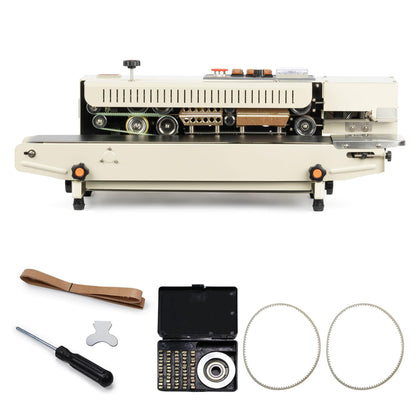 U.S. Solid Continuous Bag Band Inflation Sealer Sealing Machine, Automatic Horizontal Band Sealer with Digital Temperature Control for PVC Bags Films Stamp Coding 110V