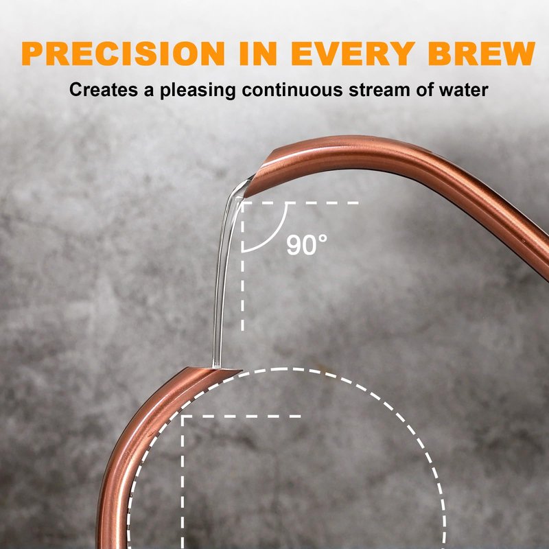 Nueve&Five Gooseneck Electric Kettle with Thermometer, Copper Tea Kettle with Auto Shut-Off,1000W Hot Water Kettle Electric of Stainless Steel,Electric Kettles for,Coffee & Tea