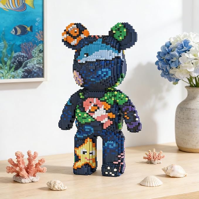 Ocean Bear Building Blocks (7000 PCS) Creative Animal Brick Set for Kids &amp Adults Micro Building Blocks Teddy Blocks Children Toys for Christmas Halloween Anniversary