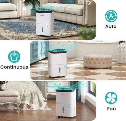 Kesnos 120 Pints 2025 Energy Star Dehumidifier for Home & Basement with Drain Hose, Ideal for Large Spaces up to 6,500 Sq. Ft., Featuring Auto Defrost & Self-Drying Function